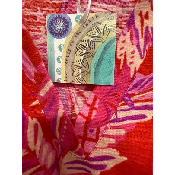 Sigrid Olsen NWT Tropical Hawaiian Pineapple Bird Collared Tank Size Medium - Picture 4 of 5